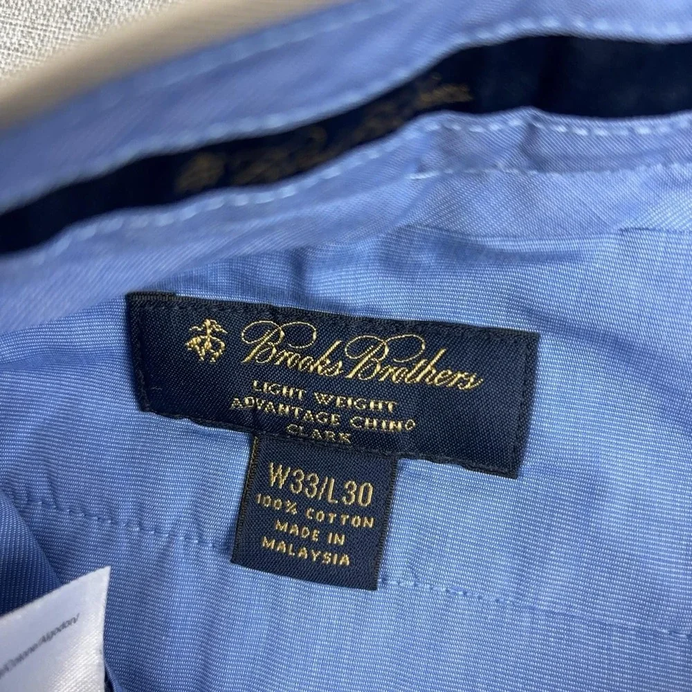 Brooks Brothers Pants Mens 33x30 Beige Lightweight Advantage Chino Clark